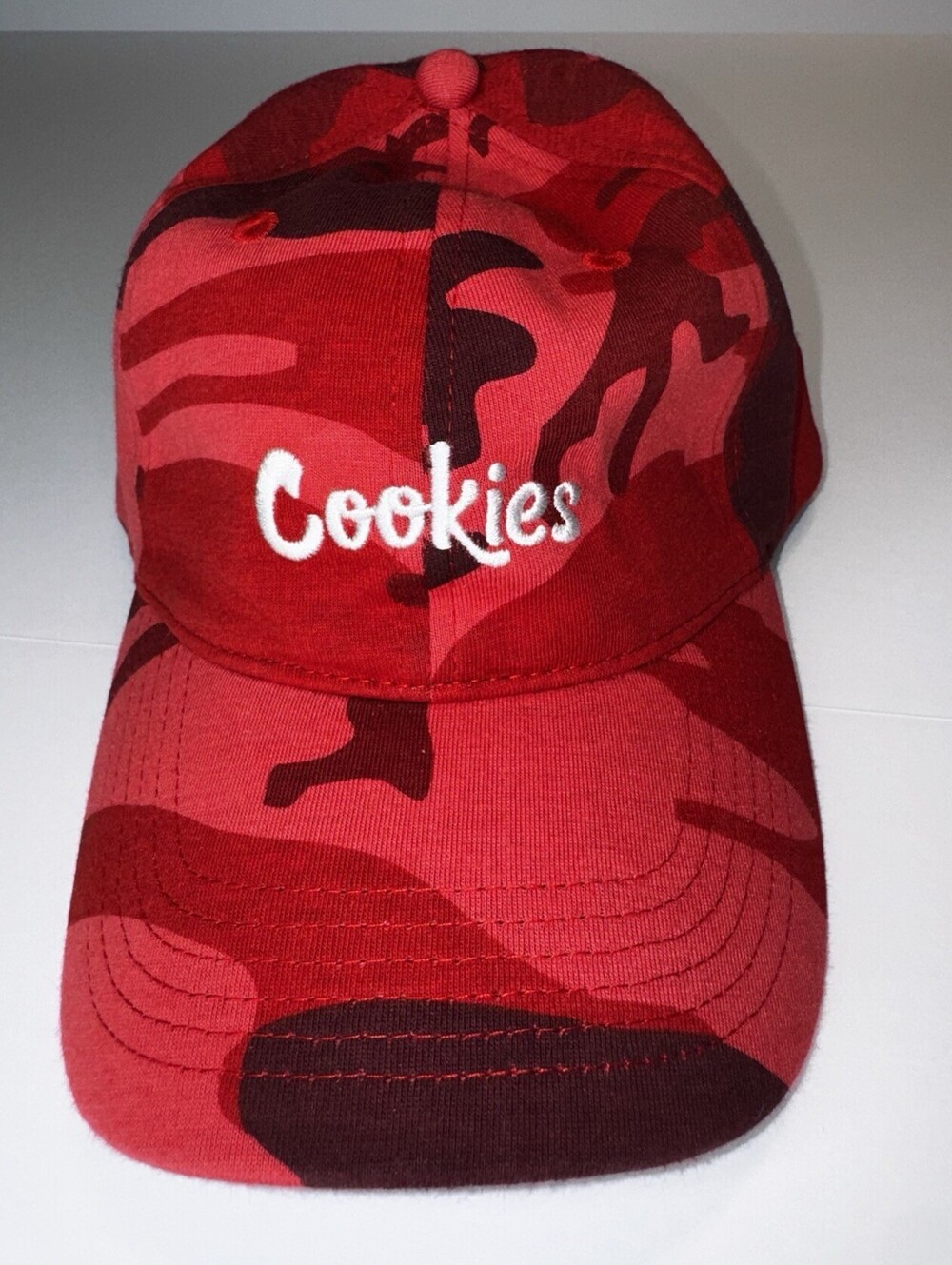 Cookies Red Camo Strapback Hat White Logo One Size Streetwear Cap